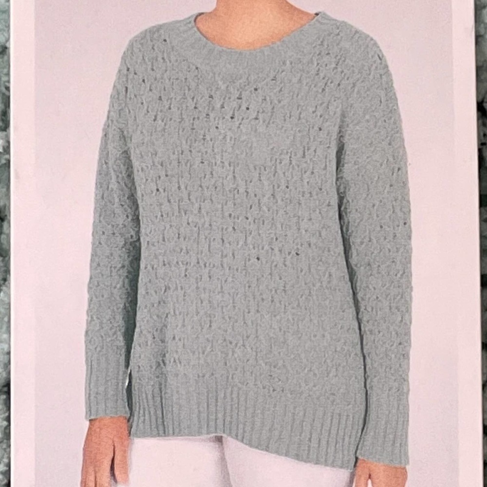 Seven7 Textured Chenille Sweater in Mint L Large